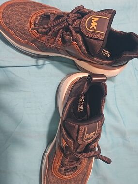 Michael Kors MK Logo Platform Sneakers in Black and Brown